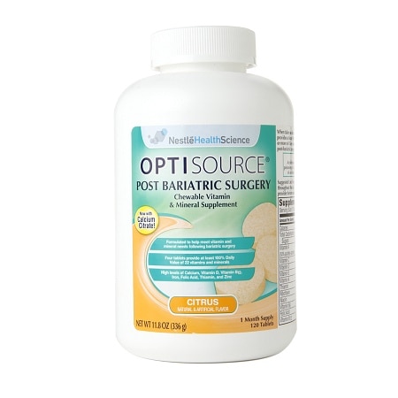 Optisource Post Bariatric Surgery Formula Chewable Vitamin & Mineral Supplement Tablet - 120.0 ea