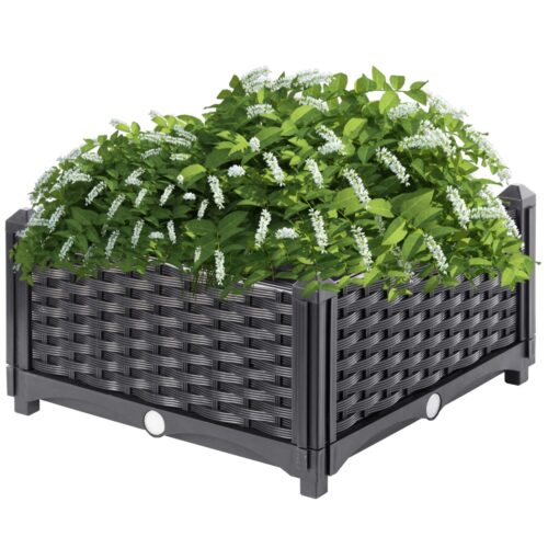 QI003892.NL 9.25 x 15.75 x 15.75 in. Raised Garden Screwless Planter Bed, Brown