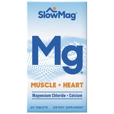 SlowMag MG Muscle + Heart Magnesium Chloride with Calcium Supplement - 60.0 ea