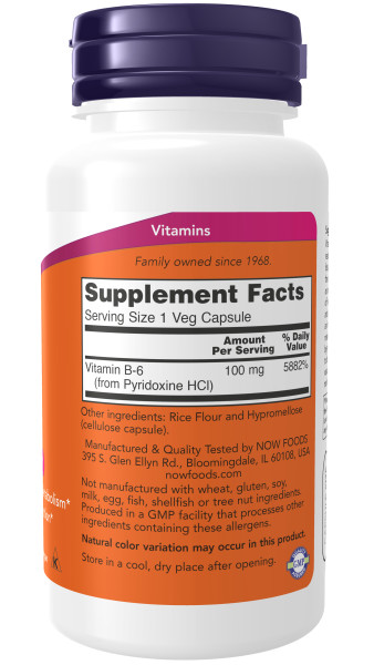 Now Foods Vitamin B-6 100 mg - Veg Capsules