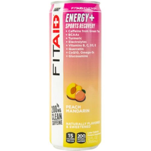 7960046 12 oz Fitaid Natural Caffeine Keto Peach Mandarin Energy Drink - Pack of 12