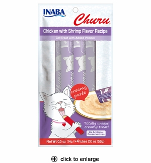 IB00668 0.5 oz Churu Chicken with Shrimp Puree Cat Treat - Pack of 4