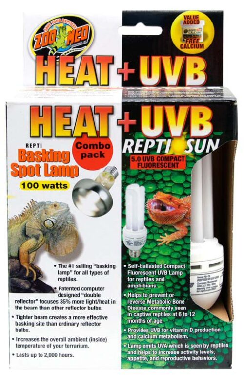 Zoo Med Labs 850-34001 Zoo Med FSC-1 Heat and UVB Basking Spot Lamp and Repti Sun Fluorescent Combo Pack