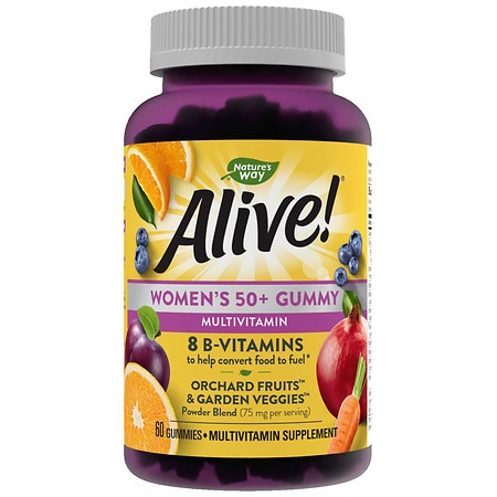Alive! Women's 50+ Multi-Vitamin Gummies Fruit - 60.0 ea