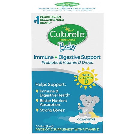 Culturelle Baby Immune + Digestive Support Probiotic & Vitamin D Drops - 0.3 fl oz