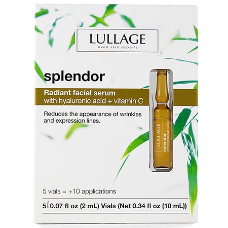 Lullage Splendor Radiant Facial Serum Ampoules, Hyaluronic Acid and Vitamin C - 0.07 fl oz x 5 pack