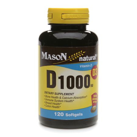 Mason Natural Vitamin D3, 1000 IU, Softgels - 120.0 ea