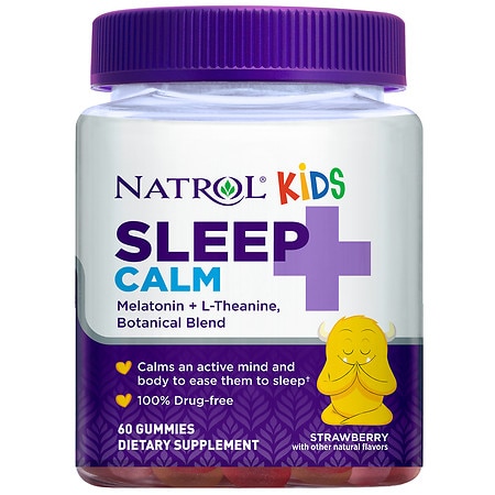 Natrol Kids Sleep+ Calm, Melatonin and L-Theanine, Gummies Strawberry - 60.0 ea