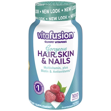 Vitafusion Hair, Skin & Nails Gummy Vitamins Natural Raspberry Flavor - 100.0 ea