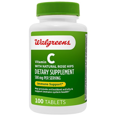 Walgreens Vitamin C with Natural Rose Hips 500 mg - 100.0 ea