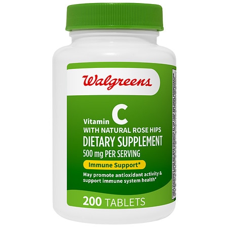 Walgreens Vitamin C with Natural Rose Hips 500 mg - 200.0 ea