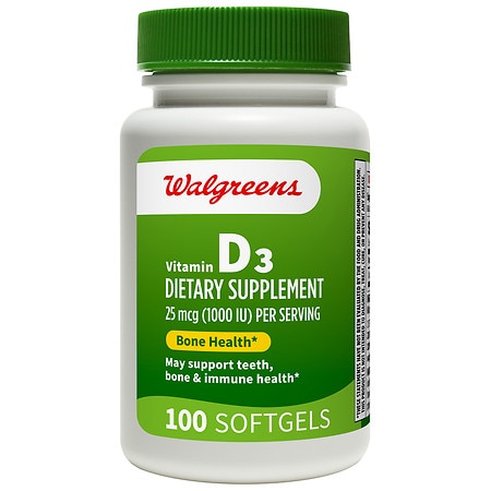 Walgreens Vitamin D3 25 mcg (1000 IU) - 100.0 ea