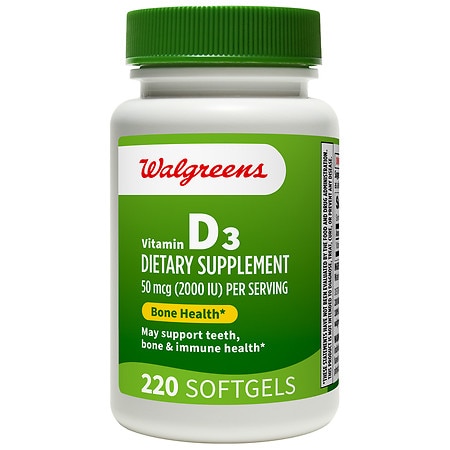 Walgreens Vitamin D3 50 mcg (2000 IU) - 220.0 ea