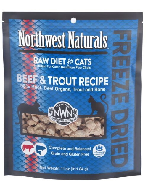 087316310931 11 oz Cat Freeze Dried Nibbles Beef Trout