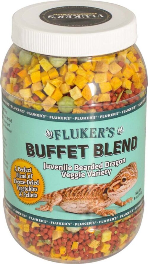 Fluker Labs 091197760525 5 oz Buffet Blend Juvenile Bearded Dragon Veggie Variety Freeze Dried Food