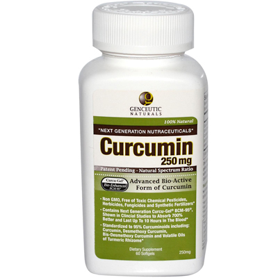 Genceutic Naturals Curcumin - 250 mg - 60 Softgels