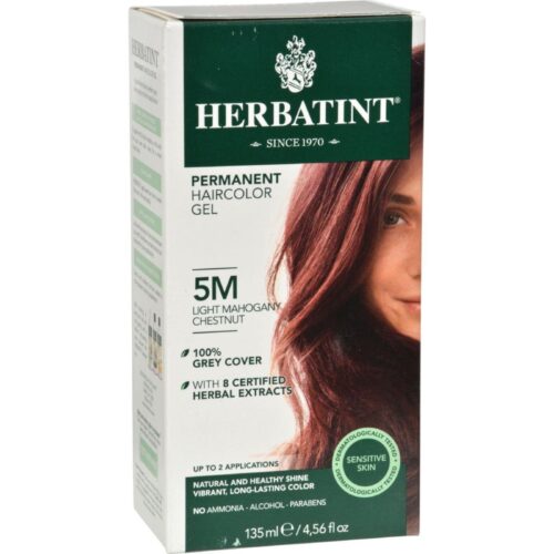 HG0226860 135 ml Permanent Herbal Haircolor Gel, 5M Light Mahogany Chestnut