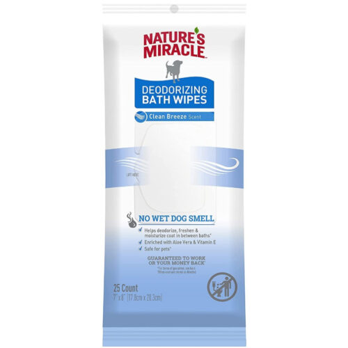 PNP07011 Deodorizing Bath Wipes for Dogs Clean Breeze Scent - 25 Count
