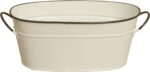 8682-D4 4 in. Pearl White Metal Planter Double Pack of 2