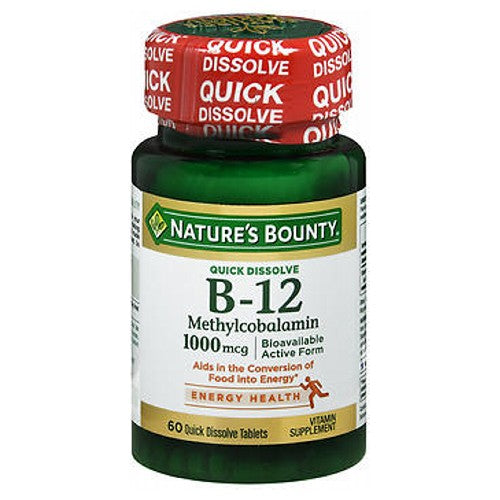 B12 Methylcobalamin Natural Cherry Flavor 60 Tabs by Natures Bounty