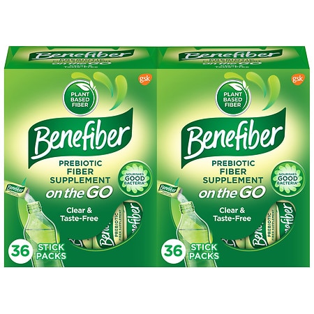 Benefiber Fiber Supplement, On the Go - 36.0 ea x 2 pack