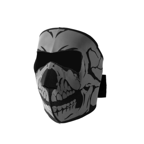 FI-7804-STRD-GRY Neoprene Full Face Skull Riding Mask, Grey - Standard