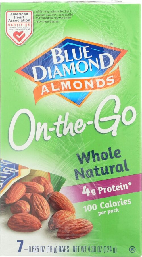 KHRM00214890 4.38 oz Whole Natural On the Go Almonds - Pack of 7