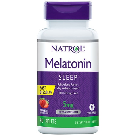 Natrol Melatonin 5mg, Sleep Support, Fast Dissolve Tablets Strawberry - 90.0 ea