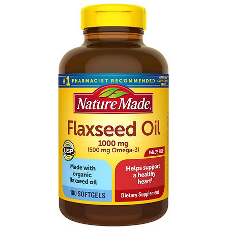 Nature Made Flaxseed Oil 1000 mg Softgels - 180.0 ea
