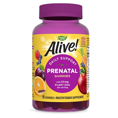 Nature's Way Alive! Prenatal Multivitamin Gummies Strawberry/Lemon - 90.0 EA