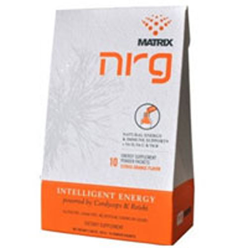 Om Energy Powder Drink with Cordyceps & Reishi CitrusOrange 10 Packets by NRG Matrix