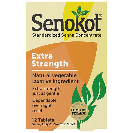 Senokot Extra Strength Natural Vegetable Laxative Tablets - 12.0 ea