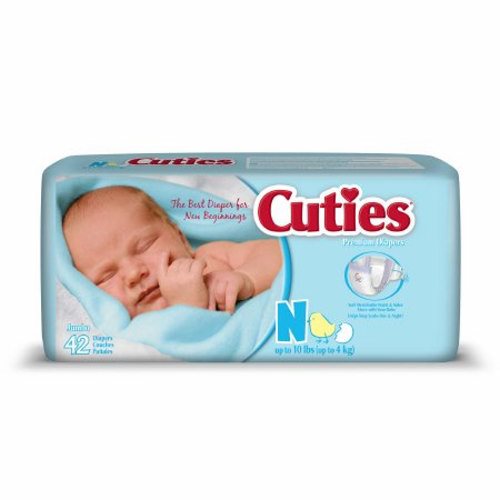Unisex Baby Diaper Cuties Tab Closure Newborn Disposable Heavy Absorbency Case of 168 by First Quality