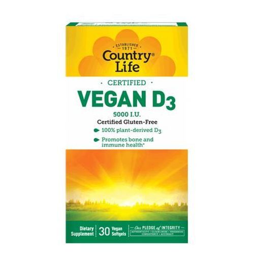 Vegan D3 5000 Iu 60 Veg Softgels by Country Life