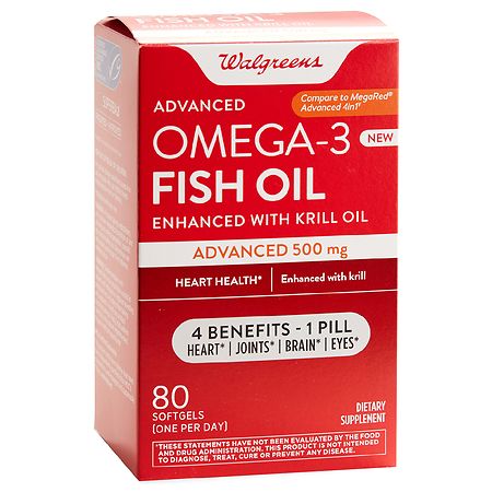 Walgreens Advanced Omega-3 Fish Oil, 500 mg - 80.0 ea