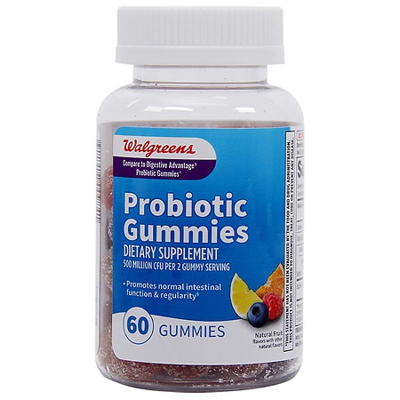 Walgreens Probiotic Gummies 500 MM Natural Fruit - 60.0 ea