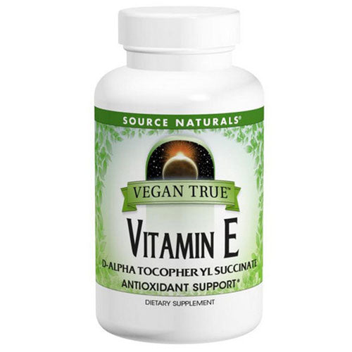 Vegan True Vitamin E DAlpha Tocopheryl Succinate 50 Tabs by Source Naturals