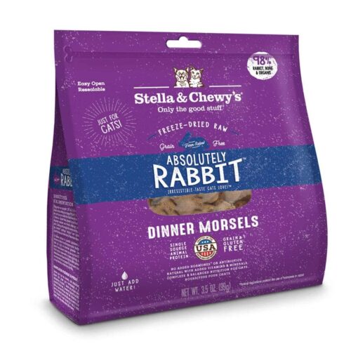186011001813 Freeze-Dried Raw Absolutely Rabbit Dinner Morsels Grain-Free Cat
