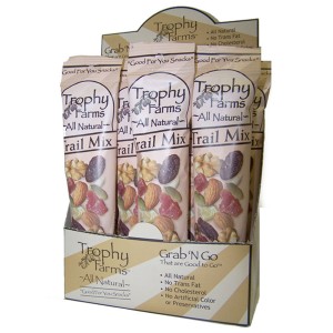 228337 2 oz Trophy Farms All Natural Nuts & Snack Trail Mixes, Pack of 12 Per Box