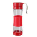 33406033 9.5 in. Clip On Water Bottle with Silicone Center Sleeve, Red