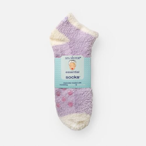 448731 Womens Spa Sister Essential Moist Socks with Jojoba & Lavender Oils, Purple