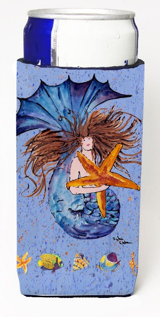 8337MUK Brown Headed Mermaid On Blue Michelob Ultra s For Slim Cans - 12 oz.