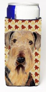 Airedale Fall Leaves Portrait Michelob Ultra s For Slim Cans - 12 oz.
