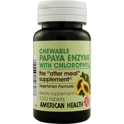 American Health Papaya Enzyme With Chlorophyll Chewable - 100 Chewable Tablets