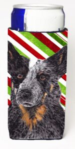 Australian Cattle Dog Candy Cane Holiday Christmas Michelob Ultra bottle sleeves For Slim Cans - 12 oz.