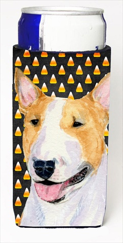 Bull Terrier Candy Corn Halloween Portrait Michelob Ultra bottle sleeves For Slim Cans - 12 Oz.