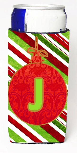 CJ1039-JMUK Christmas Ornament Holiday Monogram Initial Letter J Michelob Ultra s For Slim Cans