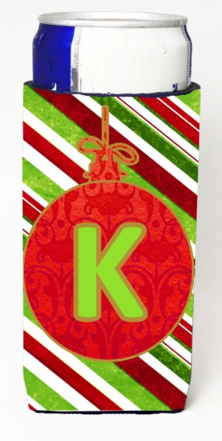 CJ1039-KMUK Christmas Ornament Holiday Monogram Initial Letter K Michelob Ultra s For Slim Cans