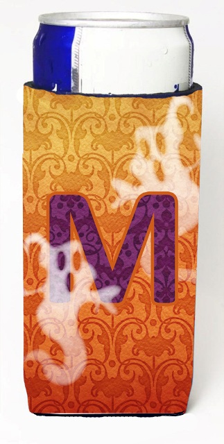 CJ1040-MMUK Halloween Ghosts Monogram Initial Letter M Michelob Ultra s For Slim Cans