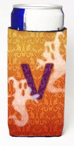 Halloween Ghosts Monogram Initial Letter V Michelob Ultra s For Slim Cans